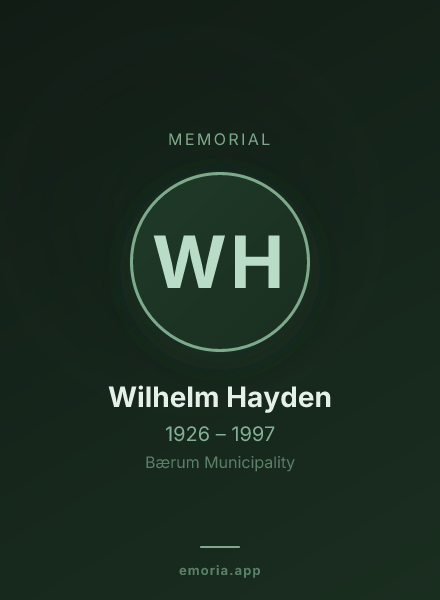 Memorial portrait of Wilhelm Hayden