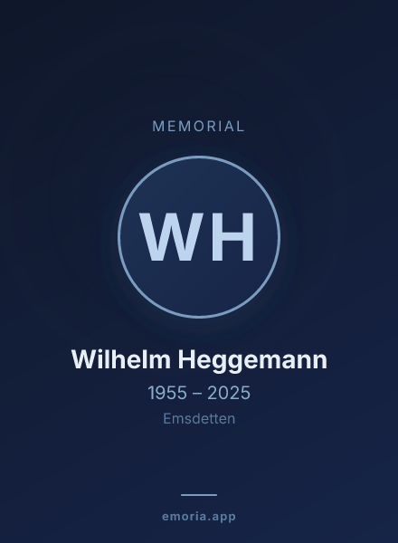 Memorial portrait of Wilhelm Heggemann