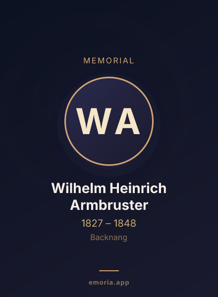 Memorial portrait of Wilhelm Heinrich Armbruster