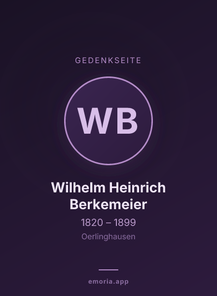 Gedenkportrait von Wilhelm Heinrich Berkemeier