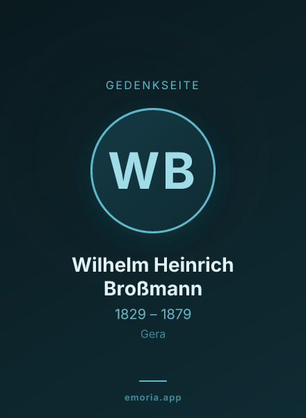 Gedenkportrait von Wilhelm Heinrich Broßmann