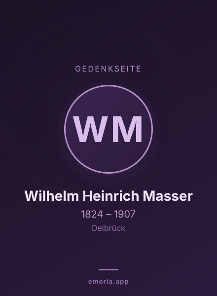 Gedenkportrait von Wilhelm Heinrich Masser