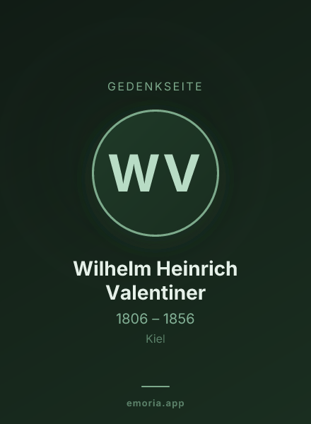Gedenkportrait von Wilhelm Heinrich Valentiner