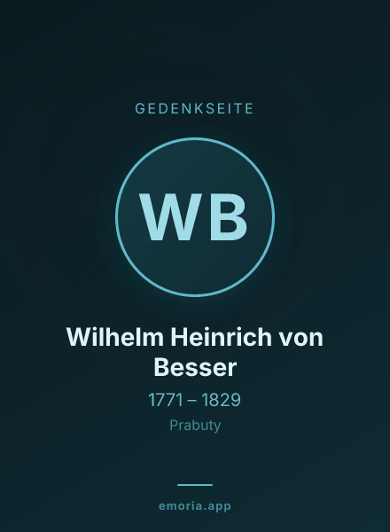Gedenkportrait von Wilhelm Heinrich von Besser