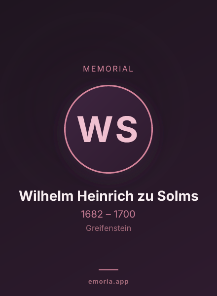 Memorial portrait of Wilhelm Heinrich zu Solms