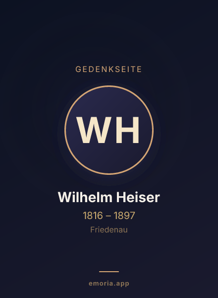 Gedenkportrait von Wilhelm Heiser