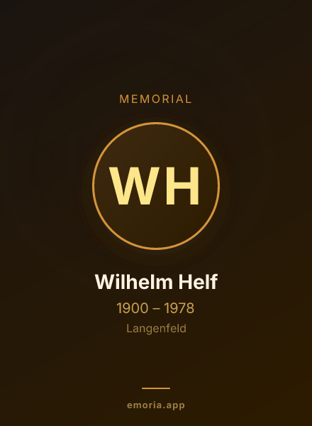 Memorial portrait of Wilhelm Helf