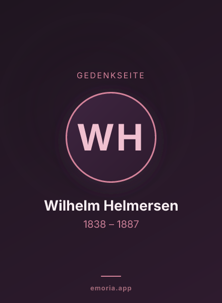 Gedenkportrait von Wilhelm Helmersen