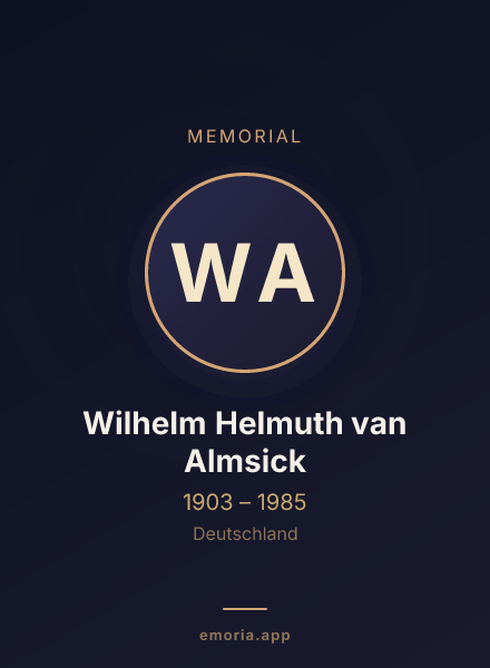 Memorial portrait of Wilhelm Helmuth van Almsick