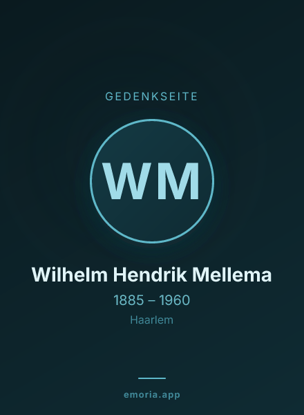 Gedenkportrait von Wilhelm Hendrik Mellema