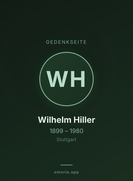 Gedenkportrait von Wilhelm Hiller