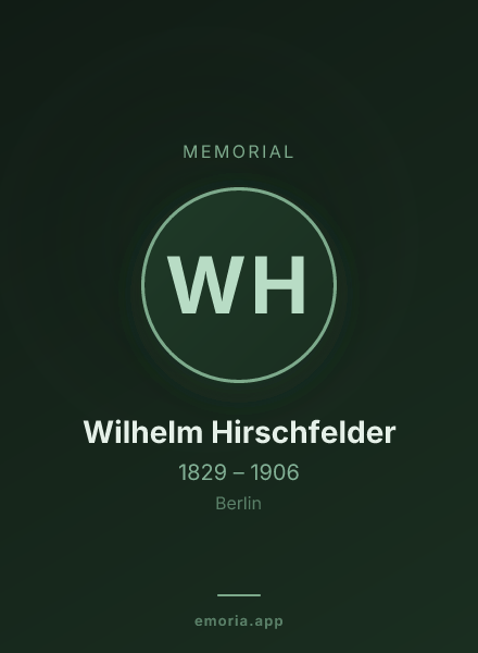 Memorial portrait of Wilhelm Hirschfelder