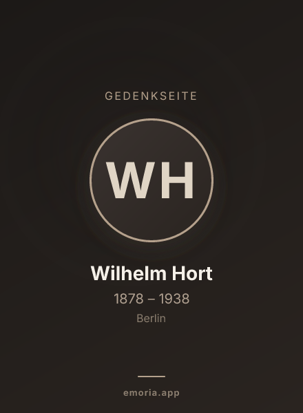 Gedenkportrait von Wilhelm Hort