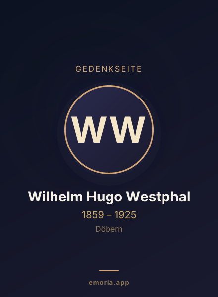 Gedenkportrait von Wilhelm Hugo Westphal