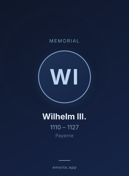 Memorial portrait of Wilhelm III.