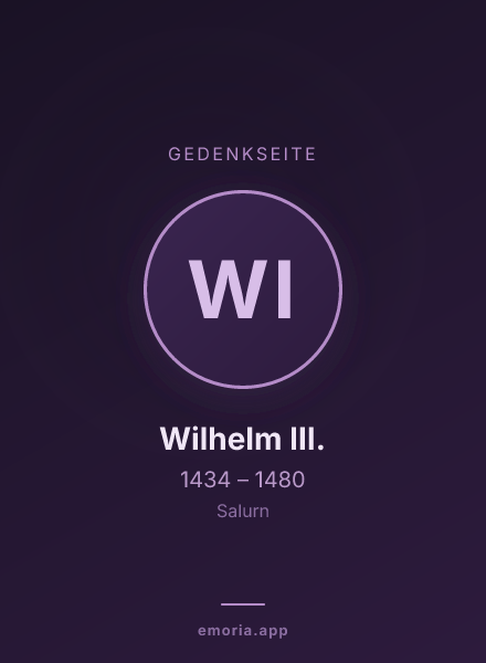 Gedenkportrait von Wilhelm III.