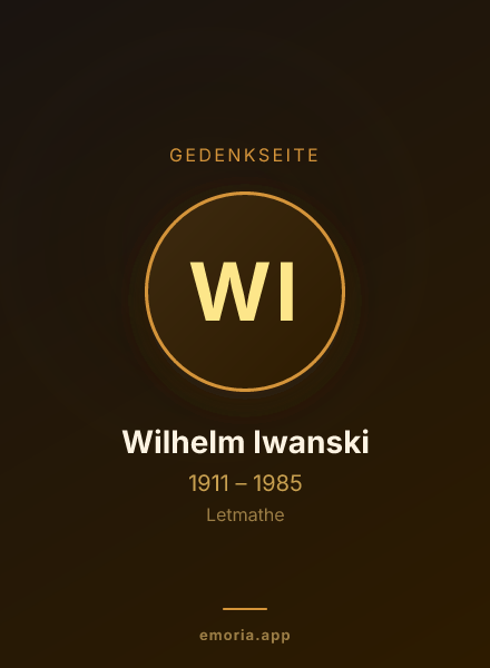 Gedenkportrait von Wilhelm Iwanski