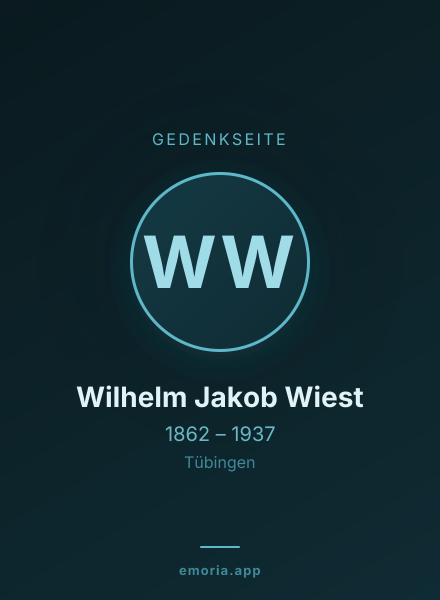 Gedenkportrait von Wilhelm Jakob Wiest