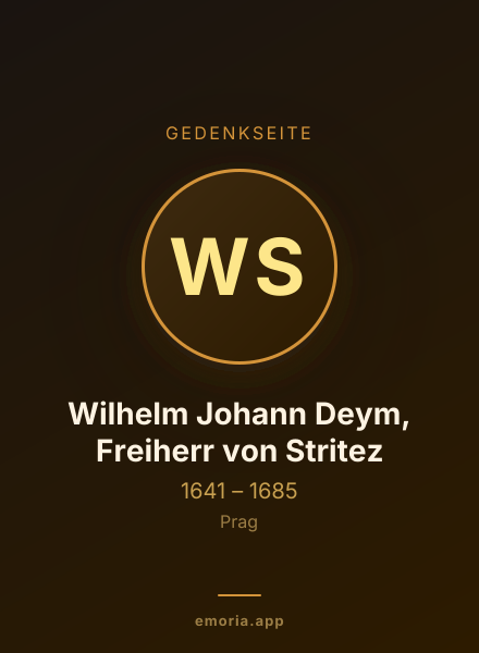 Gedenkportrait von Wilhelm Johann Deym, Freiherr von Stritez