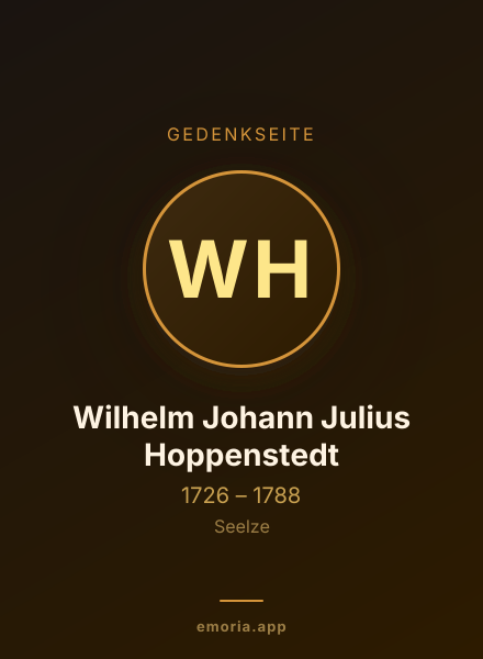Gedenkportrait von Wilhelm Johann Julius Hoppenstedt