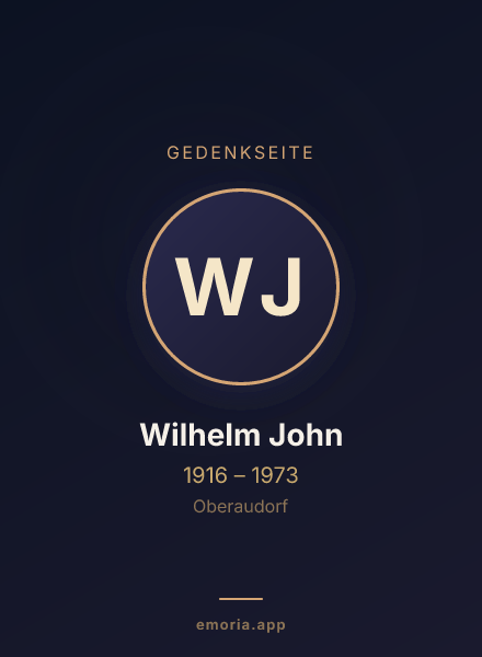 Gedenkportrait von Wilhelm John
