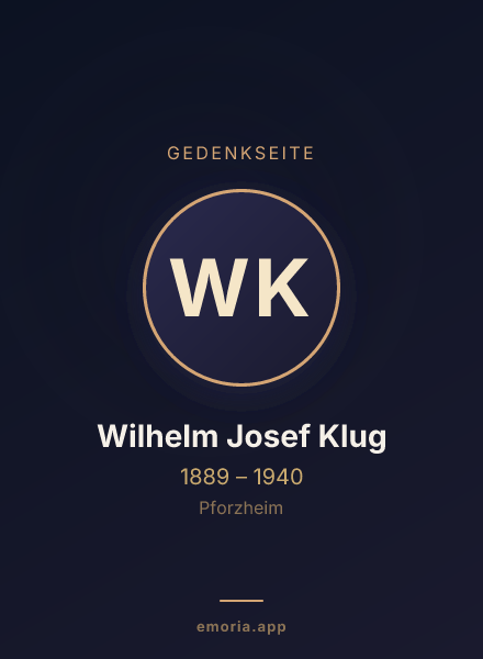 Gedenkportrait von Wilhelm Josef Klug