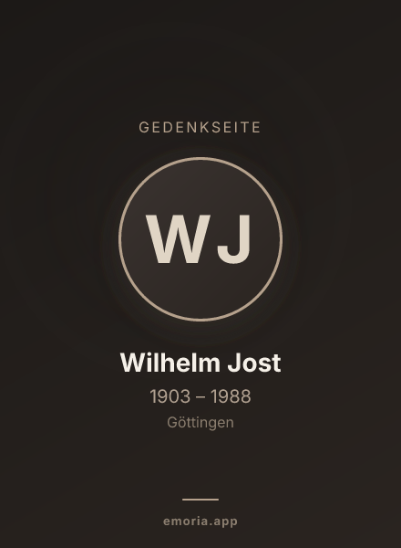 Gedenkportrait von Wilhelm Jost