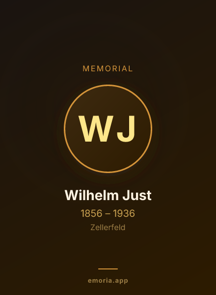 Memorial portrait of Wilhelm Just
