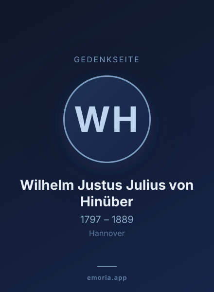 Gedenkportrait von Wilhelm Justus Julius von Hinüber