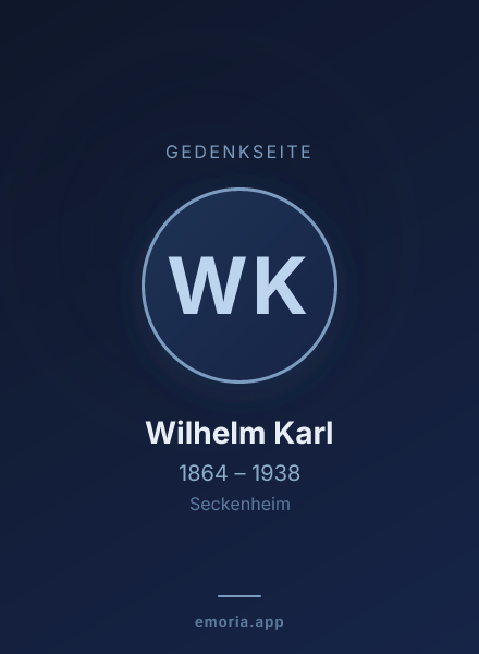 Gedenkportrait von Wilhelm Karl