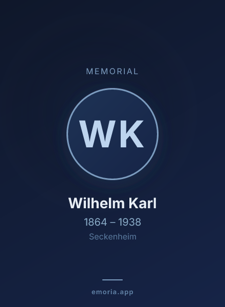 Memorial portrait of Wilhelm Karl