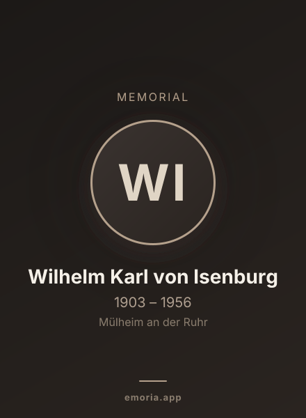 Memorial portrait of Wilhelm Karl von Isenburg