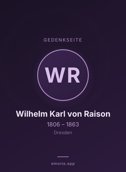 Gedenkportrait von Wilhelm Karl von Raison