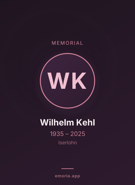Memorial portrait of Wilhelm Kehl