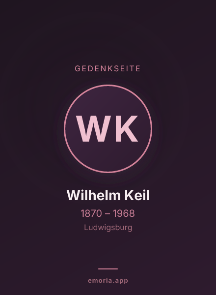Gedenkportrait von Wilhelm Keil