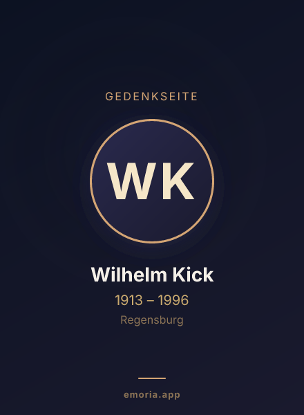 Gedenkportrait von Wilhelm Kick