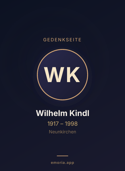 Gedenkportrait von Wilhelm Kindl