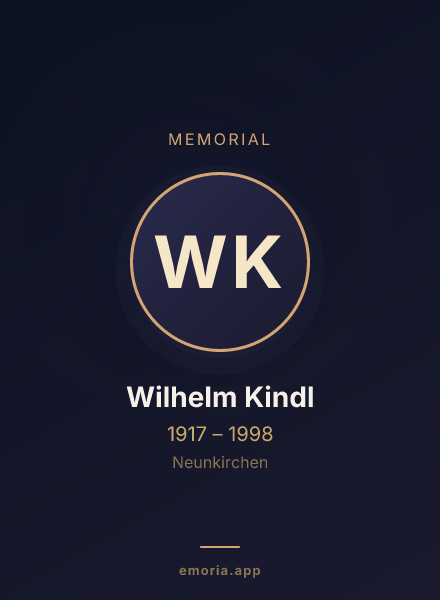 Memorial portrait of Wilhelm Kindl