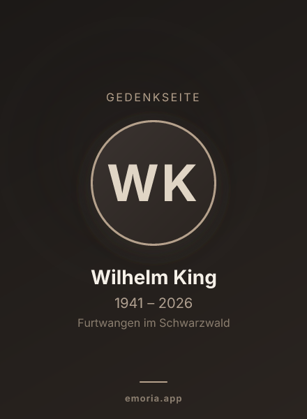Gedenkportrait von Wilhelm King