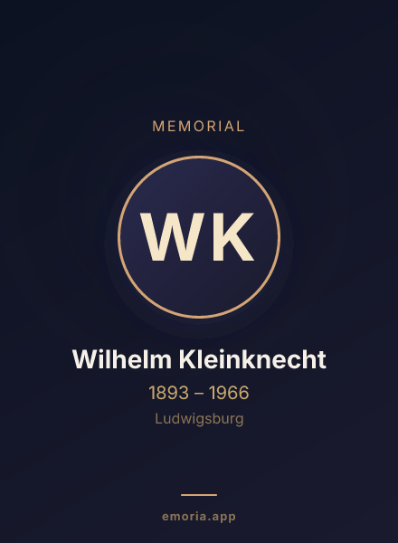 Memorial portrait of Wilhelm Kleinknecht