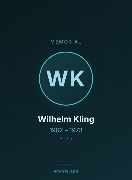 Memorial portrait of Wilhelm Kling