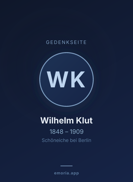 Gedenkportrait von Wilhelm Klut