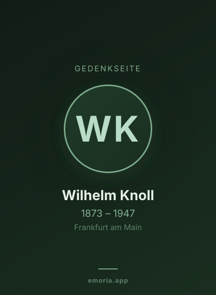 Gedenkportrait von Wilhelm Knoll