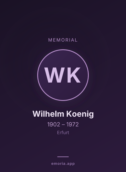 Memorial portrait of Wilhelm Koenig