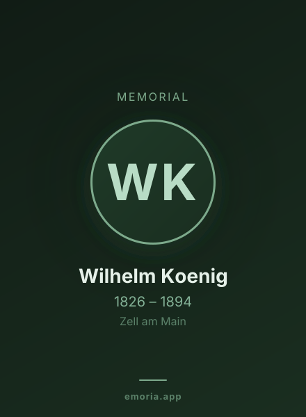 Memorial portrait of Wilhelm Koenig