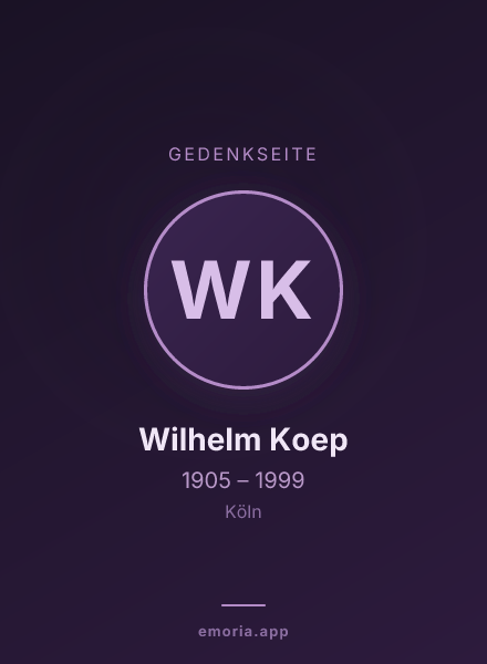 Gedenkportrait von Wilhelm Koep