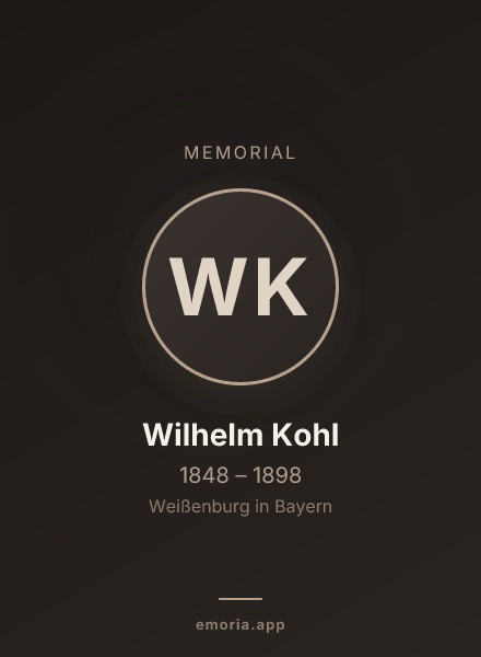 Memorial portrait of Wilhelm Kohl