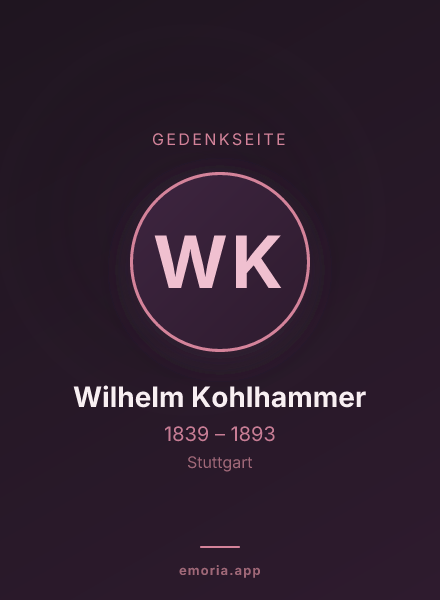 Gedenkportrait von Wilhelm Kohlhammer