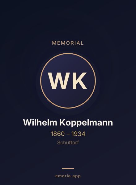 Memorial portrait of Wilhelm Koppelmann