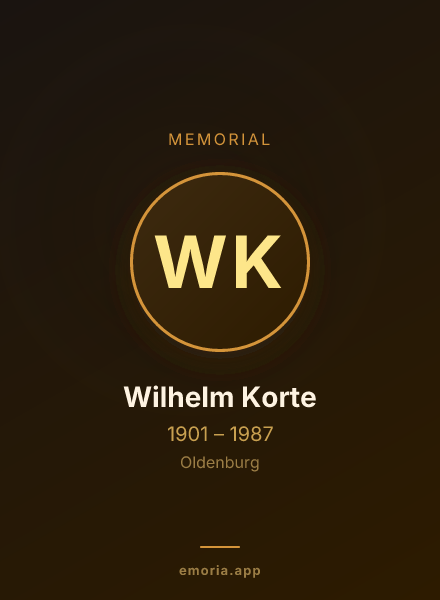 Memorial portrait of Wilhelm Korte